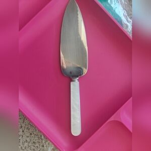 Mother of Pearl Handle Cake MCM Cheese Server w/ Sheffield Stainless Blade VTG